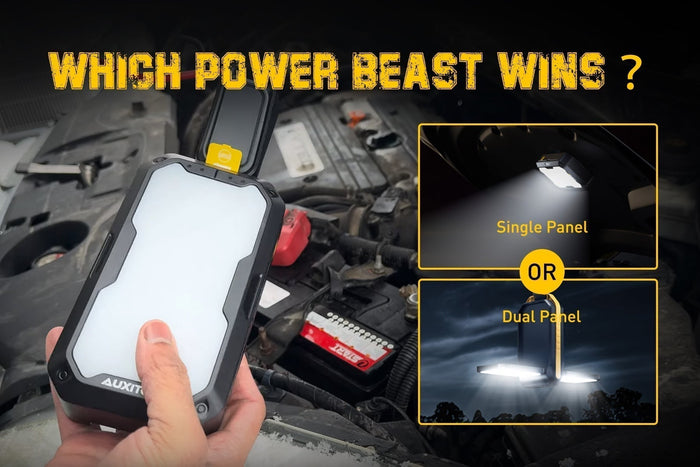 Compare Single & Dual-Panel Lights Jump Starters: Which Power Beast Wins?