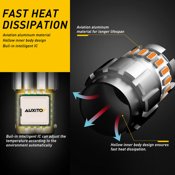 1156 LED Turn Signal Light Bulbs 3157 LED Bulbs Amber Yellow 400% Brighter