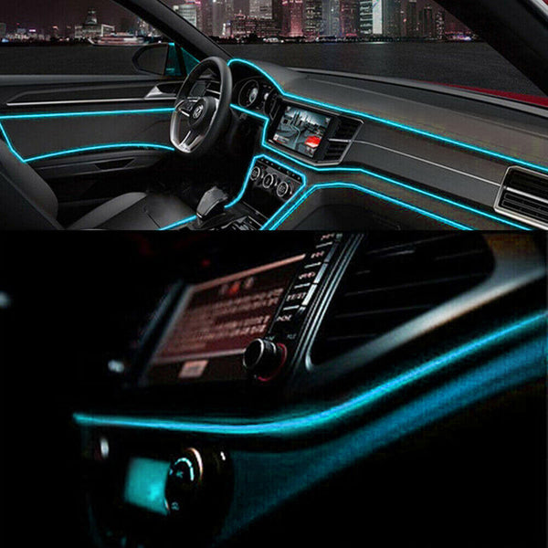 16.4FT Ice Blue Auto Car Interior Atmosphere Wire Strip Light LED Decor Lamp Accessories