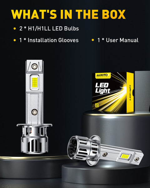 2025 New Upgraded H1 LED Headlight Bulbs, 13000LM/Set, AUXITO M6S Series