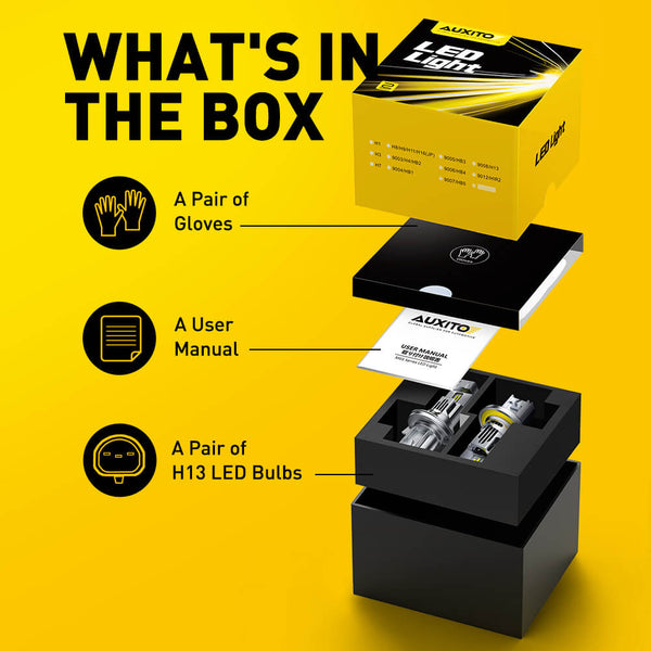 2025 new upgraded H13 9008 Headlight Bulbs, 15000LM/Set, AUXITO M6S Series