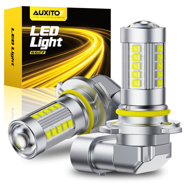 2025 Upgraded 9145/9140/H10 LED Fog Light Bulbs – 27 CSP LEDs, 6500K Cool White, 1:1 Mini Size for Direct Fit