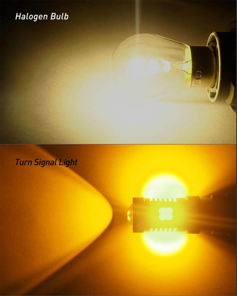 3157 3156 LED Bulbs with Projector for Car Tail Lights Turn Signal Lights, Amber Yellow