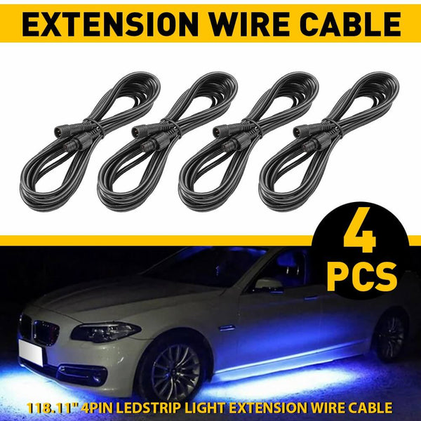 4 Pin Extension Wire Cable Connector For RGB LED Strip Rock Lights-3M