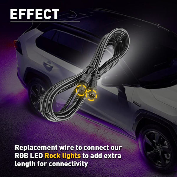 4 Pin Extension Wire Cable Connector For RGB LED Strip Rock Lights-3M