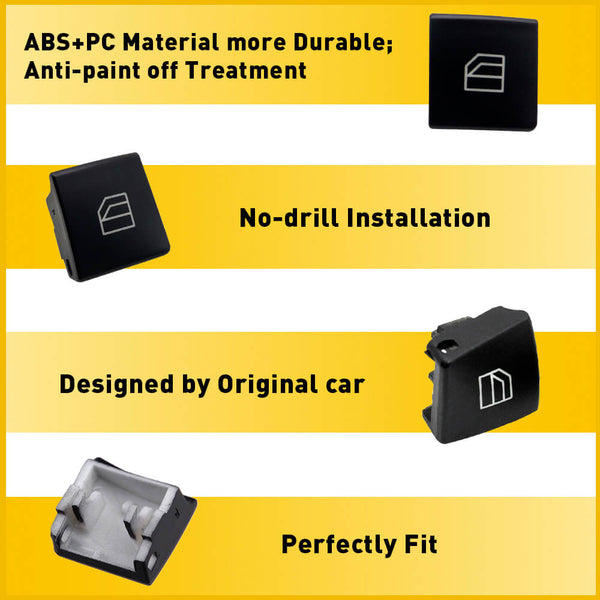 4Pcs For Mercedes-Benz Interior Switches Car Window Switch Button Cover