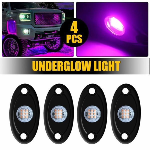 4pcs LED Rock Lights For Jeep Off-Road Truck UTV ATV Underbody Wheel Light-9 LEDs per Light