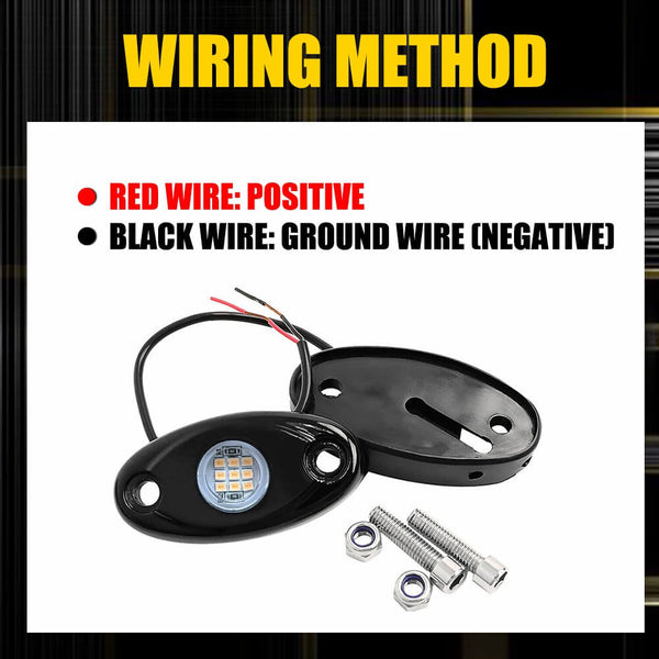 4pcs LED Rock Lights For Jeep Off-Road Truck UTV ATV Underbody Wheel Light-9 LEDs per Light