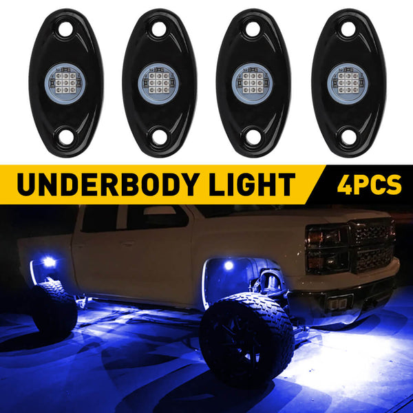 4pcs LED Rock Lights For Jeep Off-Road Truck UTV ATV Underbody Wheel Light-9 LEDs per Light