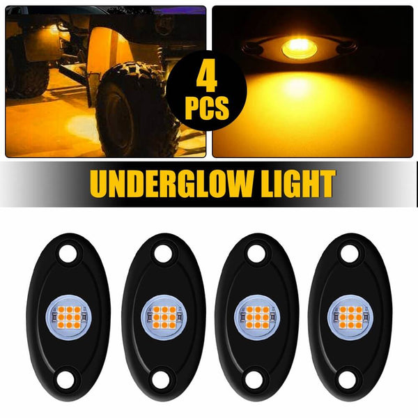 4pcs LED Rock Lights For Jeep Off-Road Truck UTV ATV Underbody Wheel Light-9 LEDs per Light