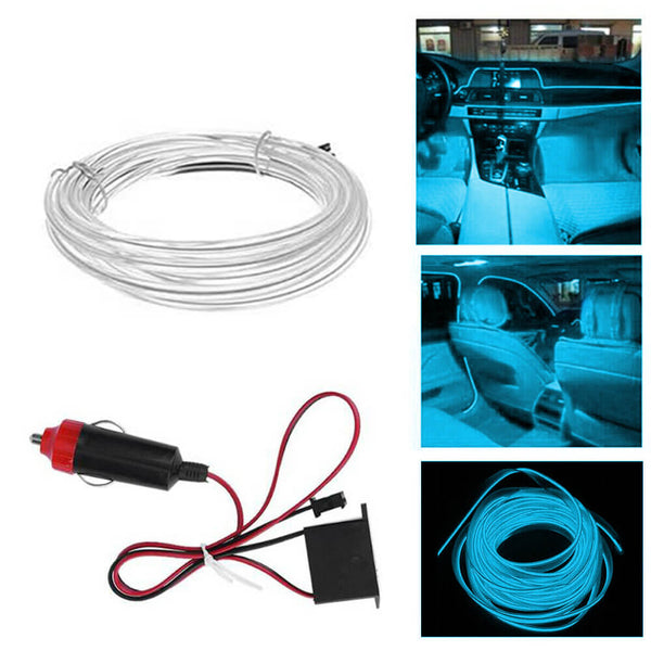 6.56FT Auto Car Interior Atmosphere Wire Strip Light LED Decor Lamp Accessories