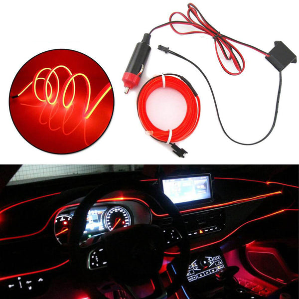 6.56FT Auto Car Interior Atmosphere Wire Strip Light LED Decor Lamp Accessories