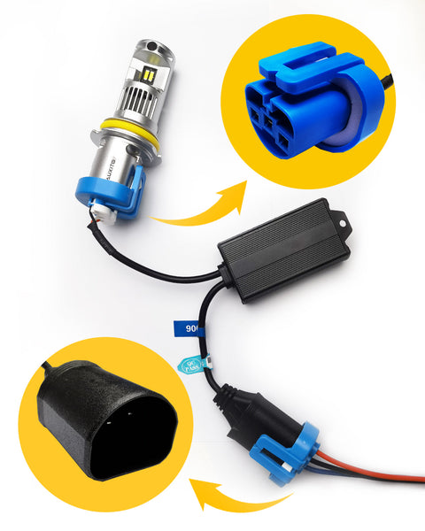 9007 HB5 Canbus Decoder Anti-Flicker Harness LED Bulbs Decoder Error Free