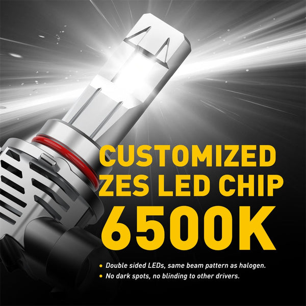 9012 LED Headlight Bulb 12000LM 6500K White Wireless Design