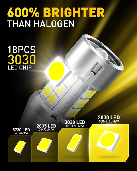 921 912 T15 Brightest LED Reverse Back Up Light Bulb with Fan | CANBUS Error Free 6000K White