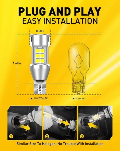 921 912 T15 Brightest LED Reverse Back Up Light Bulb with Fan | CANBUS Error Free 6000K White