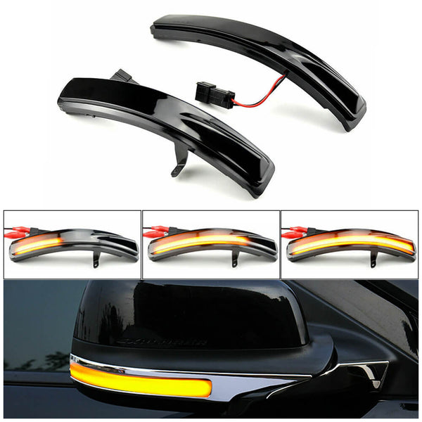 Amber Sequential Dynamic LED Side Mirror Turn Signal Light for 2011-2019 Ford Explorer