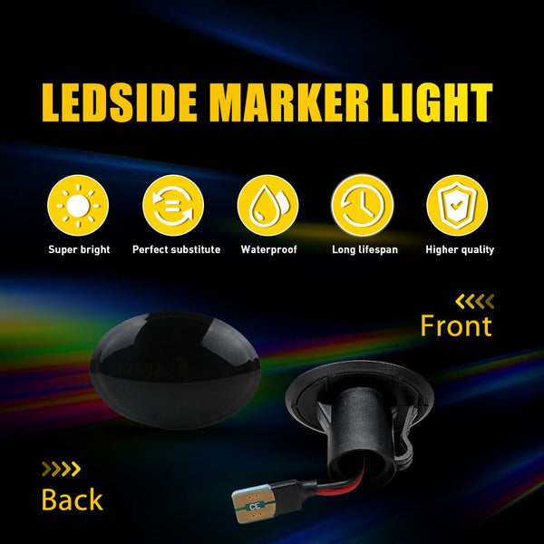 Amber Sequential LED Side Marker Light for Maserati GranTurismo 2007-2019, Front