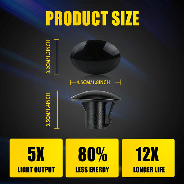 Amber Sequential LED Side Marker Light for Maserati GranTurismo 2007-2019, Front