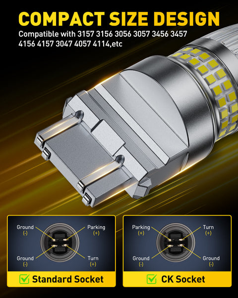 AUXITO 3156 3157 LED Bulb White Reverse Lights, 600% Brighter with Projector, Pack of 2