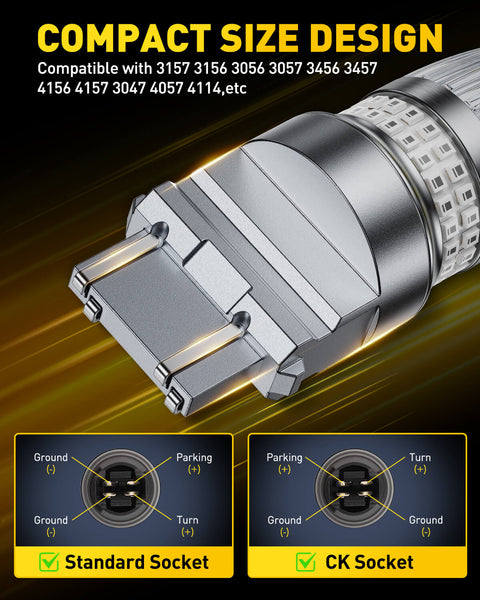 AUXITO 3157 LED Bulbs Red Tail Brake Light Bulb, 600% Brighter with Projector, Pack of 2