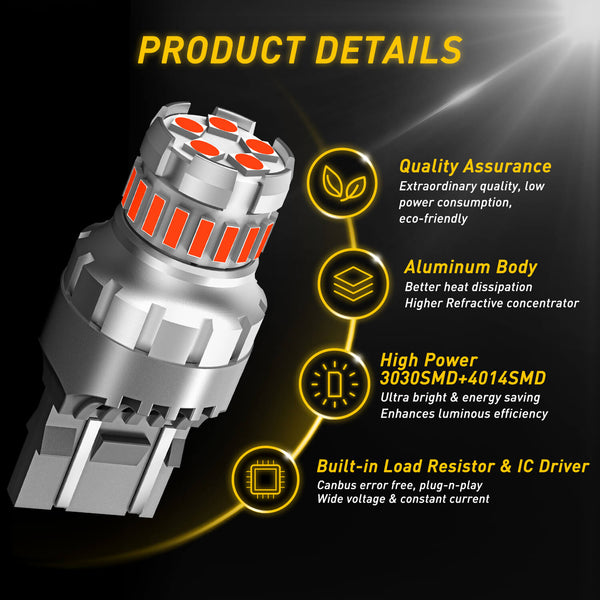 AUXITO 7443 7440 LED Bulb for Tail brake Light, Red