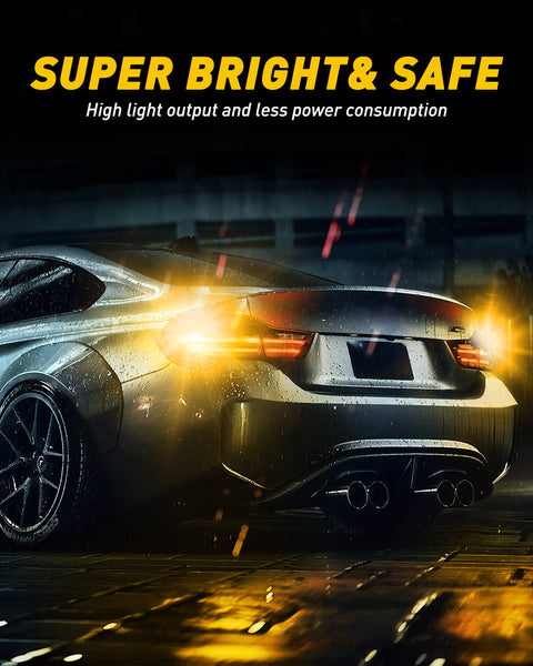 AUXITO 7443 Anti Hyper Flash Amber LED Turn Signal Light Bulb Error Free