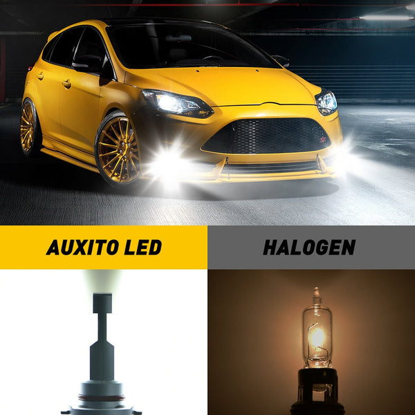 AUXITO 9005 LED Fog Light Bulb Fanless, 40W 6000LM High Brightness, 6500K Cool White, CSP LED Chips