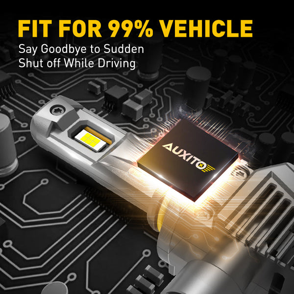 AUXITO 9005 LED Headlight Bulbs 6500K Cool White, 120W 22000LM 600% Brighter 9005 Headlight Bulbs for High Beam Low Beam, HB3 LED Headlight Bulb, Pack of 2