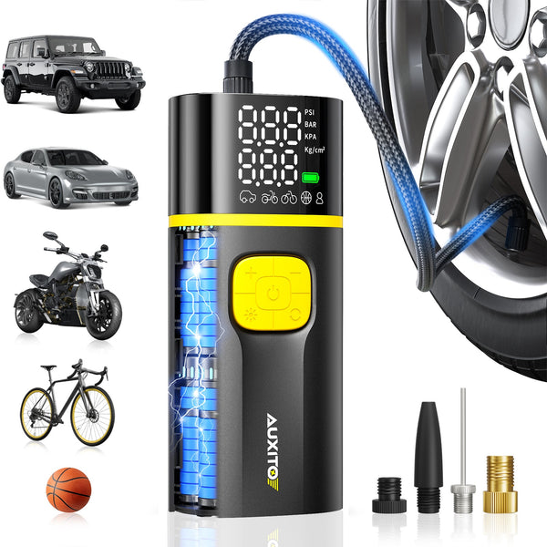 AUXITO A502 Portable Tire Inflator – 7800mAh Battery, Fast Inflation, Multiple Presets