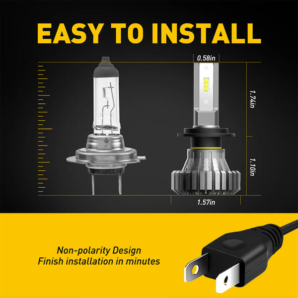 AUXITO B7 Series H7 LED Headlight Bulbs, Fanless