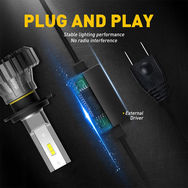 AUXITO B7 Series H7 LED Headlight Bulbs, Fanless