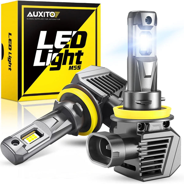 AUXITO H11 LED Headlight Bulbs, 22000LM 120W 600% Brighter Wireless H11 Headlight Bulb, 6500K Cool White H8 H9 LED Headlights , Pack of 2