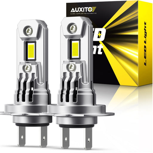AUXITO H7 LED Forward Light Bulb, 500% Brighter 6500K White, No Adapter Needed, Simply Plug n Play, Built-in Fan, H7ll LED Bulbs for Fog Light DRL