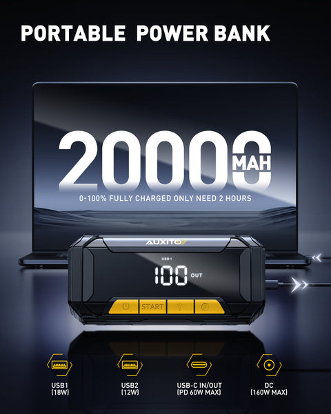 AUXITO J503 Portable 6000A Jump Starter 12V Battery Jump Box for Car & Truck