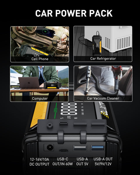 AUXITO J503 Portable 6000A Jump Starter 12V Battery Jump Box for Car & Truck