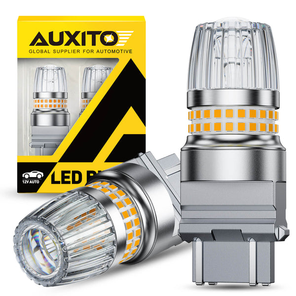 AUXITO Latest 3157 LED Bulb Amber Turn Signal Bulb, 600% Brighter with Projector, Pack of 2