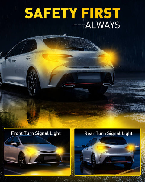 AUXITO Latest 3157 LED Bulb Amber Turn Signal Bulb, 600% Brighter with Projector, Pack of 2