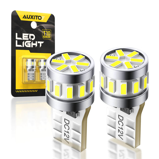 AUXITO Newest T10 W5W 194 168 LED Bulbs – 6500K White, Canbus Error-Free for Dome, Door, Map, Trunk, and License Plate Lights