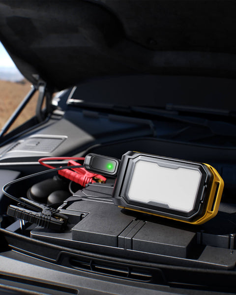 AUXITO Portable Auto Jump Starter with Dual-Panel LED Engine Bay Lighting for Car Battery Emergency