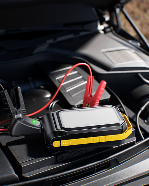 AUXITO Portable Auto Jump Starter with Dual-Panel LED Engine Bay Lighting for Car Battery Emergency