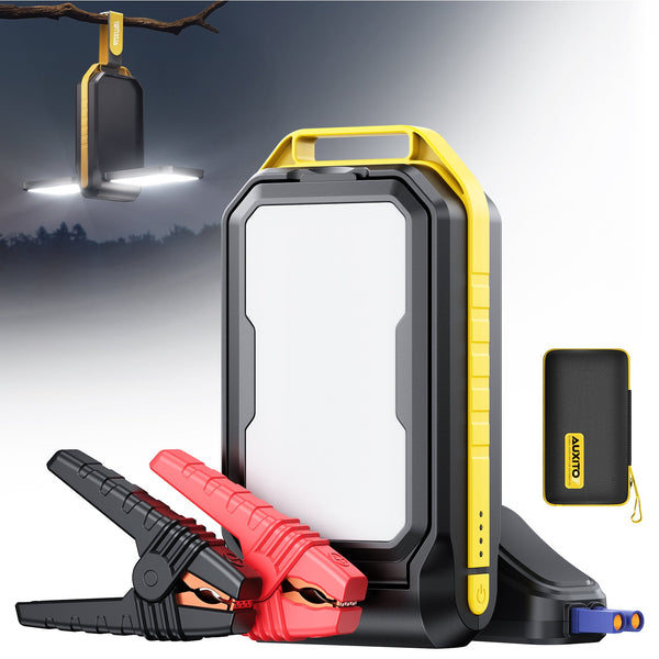 AUXITO Portable Auto Jump Starter with Dual-Panel LED Engine Bay Lighting for Car Battery Emergency