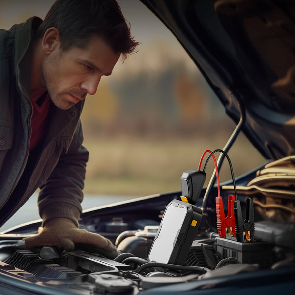 AUXITO Portable Car Jump Starter with LED Engine Bay Lighting – Perfect for Emergency & Outdoor Use