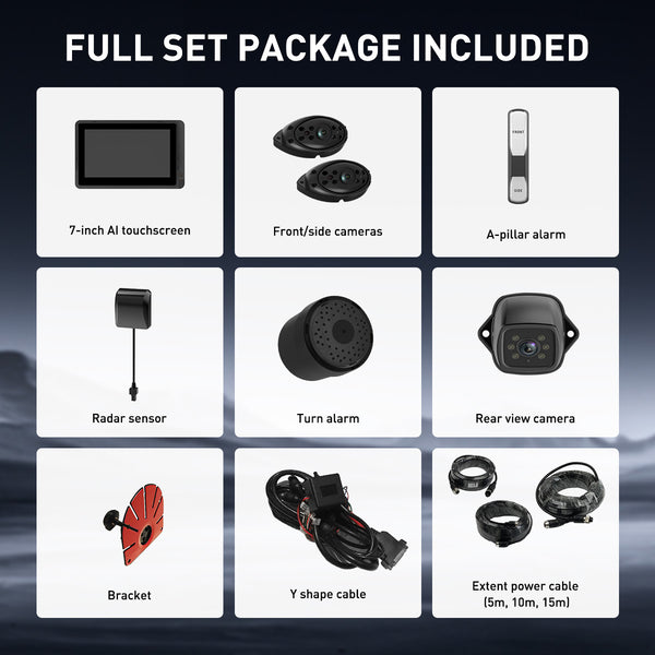 AUXITO Progressive Safe System DVS Kit 2024 for HGVs Safety Permit - Rapid 0.2s Detection