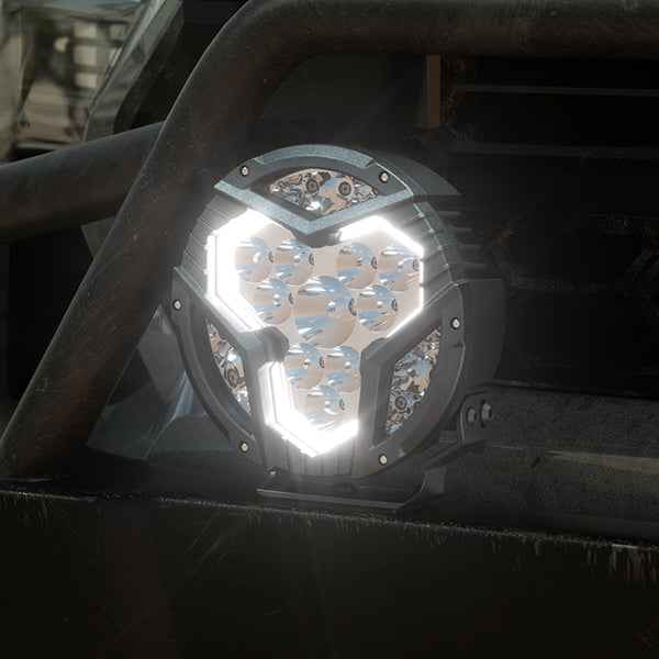 AUXITO X-Plore 1 Series | 7-inch LED Auxiliary Spot/Driving Combo Light with Switchback DRL, 6000K White