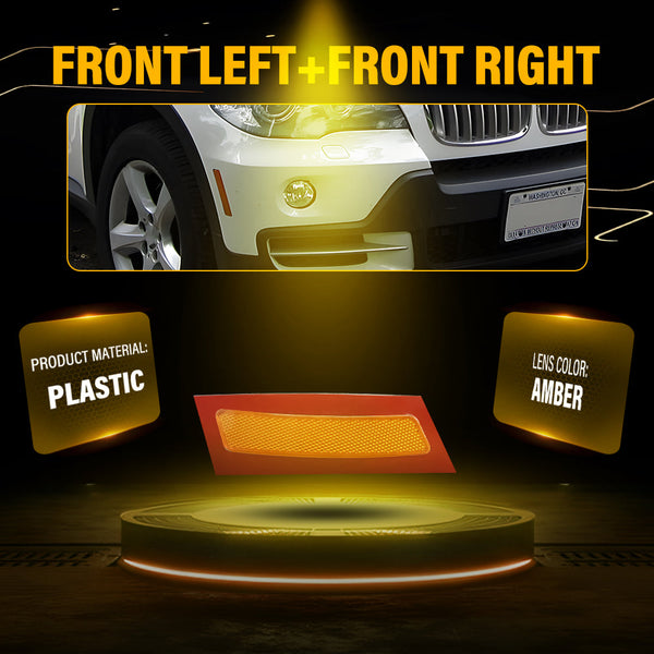 Bumper Reflector Side Marker Light for BMW X5 E70 2007-2010, Amber