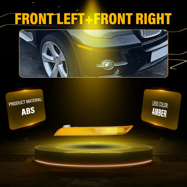 Bumper Reflector Side Marker Light for BMW X6 E71/E72 2008-2014, Amber