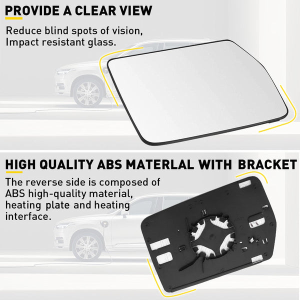 Car Rearview Side Heated Mirror Glass for 2004-2010 Ford F150, 2006-2008 Lincoln Mark LT