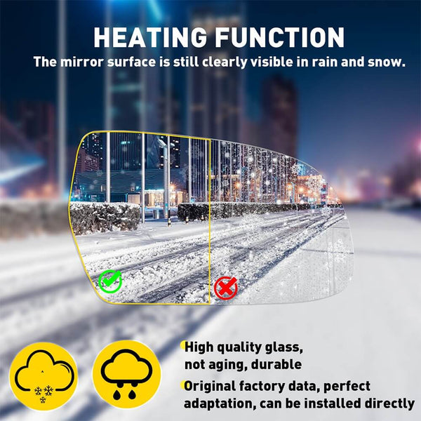 Car Rearview Side Heated Mirror Glass for Audi A3 A4 A5 S4 S5, Left and Right Side