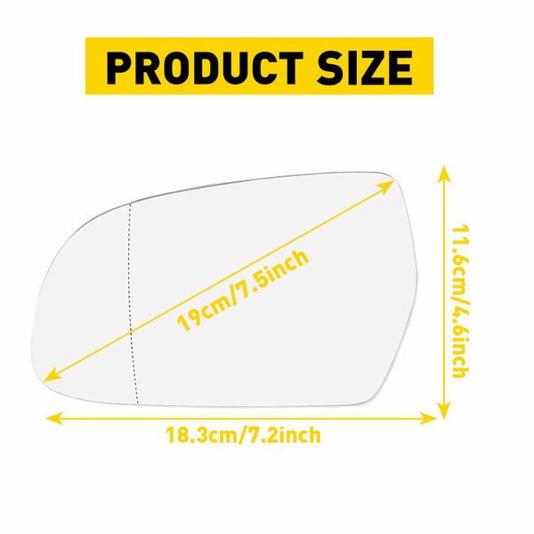 Car Rearview Side Heated Mirror Glass for Audi A3 A4 A5 S4 S5, Left and Right Side